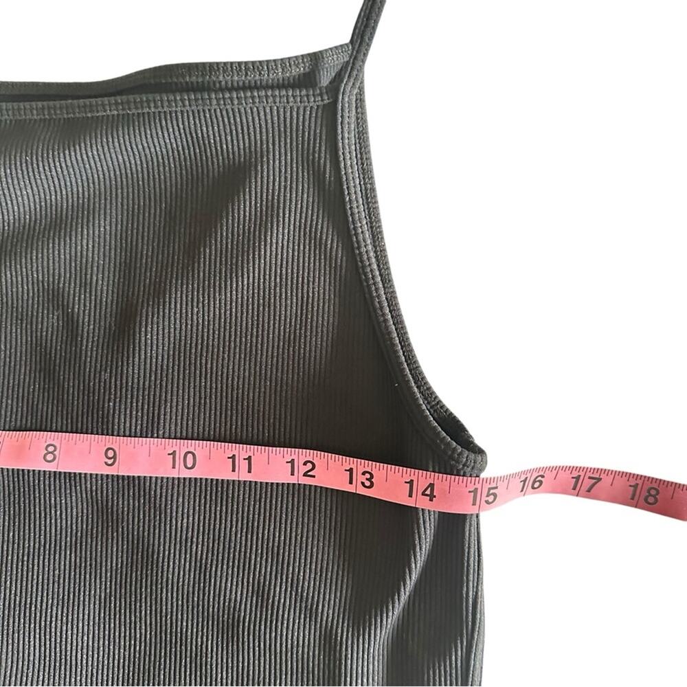 Abercrombie & Fitch Soft AF Black Ribbed Crop Tank Top Am Spaghetti Straps L - Picture 5 of 7